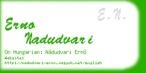 erno nadudvari business card